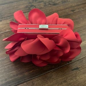 Red rose formal evening bag / clutch